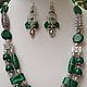 Jewelry set made of malachite in ethnic Oriental style. The original celebration gift for a stylish, extraordinary women and girls. Talisman for business.