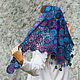 Ажурная летняя шаль - платок Синяя паутинка. Шали. Подарки на 8 Марта от 'Azhurles'. Ярмарка Мастеров.  Фото №5