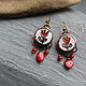 Серьги Аленький Цветочек Медные. Серьги классические. NadyaBriJewelry. Интернет-магазин Ярмарка Мастеров.  Фото №2