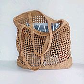 Сумки и аксессуары handmade. Livemaster - original item Straw bag mesh. Handmade raffia string bag. beach bag. Handmade.