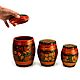 A set of painted barrels of Khokhloma 'Rowan'. Art.30042. Jars. SiberianBirchBark (lukoshko70). My Livemaster. Фото №4