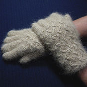 Аксессуары handmade. Livemaster - original item Double women`s knitted gloves. Handmade.