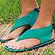Order Sandals turquoise suede low. Katorina Rukodelnica HandMadeButik. Livemaster. . Sandals Фото №3