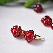 Украшения handmade. Livemaster - original item Little red raspberries-pusset earrings (carnations). Handmade.