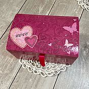 Сувениры и подарки handmade. Livemaster - original item Gifts on February 14: Pink Wooden Love Box. Handmade.