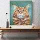 Painting red cat maincoon Painting of interior on canvas. Pictures. Yulia Berseneva ColoredCatsArt. My Livemaster. Фото №4