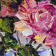 Oil painting flowers `Roses`, picture pink rose, oil painting on canvas, painting the roses , painting the wall, painting inexpensive, small oil painting, Fair Masters
