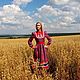 Платье льняное "Жар-птица". Платья. РУССКИЙ СТИЛЬ (russianstile). Интернет-магазин Ярмарка Мастеров.  Фото №2