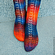 Заказать Носочки Crazy socks сине-оранжевые. Наталья Петрина (natasha-petrina). Ярмарка Мастеров. . Носки Фото №3