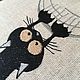 Подушка с вышивкой "Черный Кот". Подушки. Светлана / For Dekor. Интернет-магазин Ярмарка Мастеров.  Фото №2