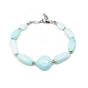 Украшения handmade. Livemaster - original item Opal bracelet, a bracelet made of natural blue opal stones. Handmade.