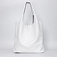 Bag Bag leather white String bag medium Package T shirt Shopper Bag leather. Sacks. BagsByKaterinaKlestova (kklestova). Online shopping on My Livemaster.  Фото №2