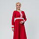 Dress red linen Alatyr with sleeve. Dresses. IVANKA/Odezhda v russkom stile (ivankaclub). Ярмарка Мастеров.  Фото №4