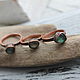 Заказать Набор из 3 штук медных колец с морскими стеклами. NadyaBriJewelry. Ярмарка Мастеров. . Набор колец Фото №3