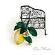 Order Lemon Brooch made of leather yellow lemon with flowers. flowersstyle (flowersstyle). Livemaster. . Brooches Фото №3