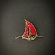 Order Brooch 'Scarlet sails'. ANNA VEKUA JEWELRY. Livemaster. . Jewelry Sets Фото №3