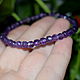 Bracelet with faceted natural amethyst, Bead bracelet, Moscow,  Фото №1