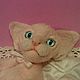 felt toy: pink cat Cornish Rex Eva. Felted Toy. Vintage Teddys House. My Livemaster. Фото №4