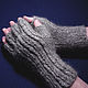 Order Men's knitted fingerless gloves This brutal grey. Warm Yarn. Livemaster. . Mitts Фото №3