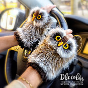 Аксессуары handmade. Livemaster - original item Owl mitts beige. Handmade.