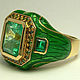 Order Colombian Emerald & Diamond Enamel Ring 14k. JR Colombian Emeralds (JRemeralds). Livemaster. . Ring set Фото №3