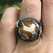 Украшения handmade. Livemaster - original item Exclusive ring made of silver with natural agate. Handmade.