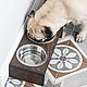 Миски для собак и кошек на деревянной подставке. Миска для питомца. Фоксвудрус. Интернет-магазин Ярмарка Мастеров.  Фото №2