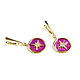 Star Earrings, Purple Enamel Earrings, Circle Earrings. Earrings. Irina Moro. Online shopping on My Livemaster.  Фото №2