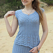 Knitted asymmetrical peach-colored top