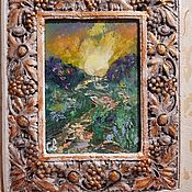 Картины и панно handmade. Livemaster - original item Miniature oil painting landscape in a frame 