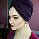 Чалма из трикотажа в оттенке Тёмный баклажан. Чалмы. SOFIE ACCESSORIES. Интернет-магазин Ярмарка Мастеров.  Фото №2