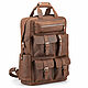 Wasserman leather backpack (dark brown crazy). Backpacks. Russian leather Guild. My Livemaster. Фото №6