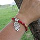Red Hand of God Lace Bracelet. Hamsa. 925 silver. Cord bracelet. kot-bayun. My Livemaster. Фото №5