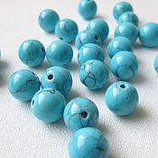 Материалы для творчества handmade. Livemaster - original item Turquoise 8 mm imitation, blue beads. Handmade.