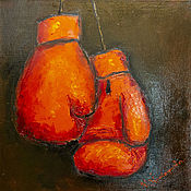 Картины и панно handmade. Livemaster - original item A gift to an athlete Painting boxing gloves. Handmade.