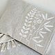 Decorative pillowcase 'Botany' linen embroidery, Pillow, St. Petersburg,  Фото №1