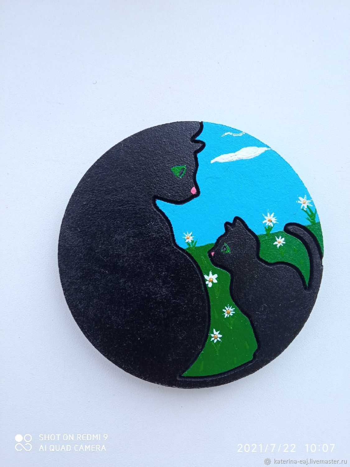 Магниты Мама кошка и котёнок купить онлайн на Ярмарке