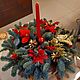 Композиция"Звезда"40см из живой хвои Нобилис с декором. Елки. DARK FLORIST Флористика Декор ЦВЕТЫ. Ярмарка Мастеров.  Фото №4