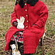 Garret doll: Granny in a red coat. Rag Doll. Irina Sayfiydinova (textileheart). My Livemaster. Фото №5