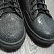 Order Sneakers made of polished sea stingray leather, in gray. SHOES&BAGS. Livemaster. . Training shoes Фото №3