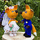 The bride and groom, knitted foxes, Amigurumi dolls and toys, Izhevsk,  Фото №1