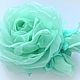Order Pin brooch with rose ' Tender mint'. FABRIC FLOWERS. cbzybt. Livemaster. . Brooches Фото №3