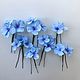Studs with blue hydrangea. Hair Decoration. Flowesforever. Online shopping on My Livemaster.  Фото №2