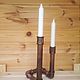 A candle in the loft. Candlesticks. Wood&Metal (PipeLife). Online shopping on My Livemaster.  Фото №2