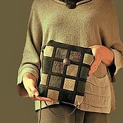 Сумки и аксессуары handmade. Livemaster - original item Women`s tablet bag, small handbag, patchwork, khaki, 300. Handmade.