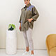 Khaki shirt with embroidery Linen with viscose. Blouses. NATALINI. My Livemaster. Фото №7