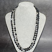 Работы для детей, handmade. Livemaster - original item Ocular Black Natural Agate Long Beads. Handmade.