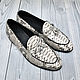 Loafers made of genuine python leather, in natural color, Loafers, St. Petersburg,  Фото №1
