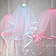 Bridal veil for bachelorette party, any color, 40cm long, 2 layer, fastening scallop
