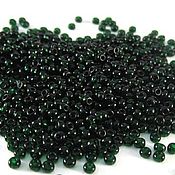 Материалы для творчества handmade. Livemaster - original item 10 gr 10/0 Czech beads Preciosa 50150 dark green transparent. Handmade.